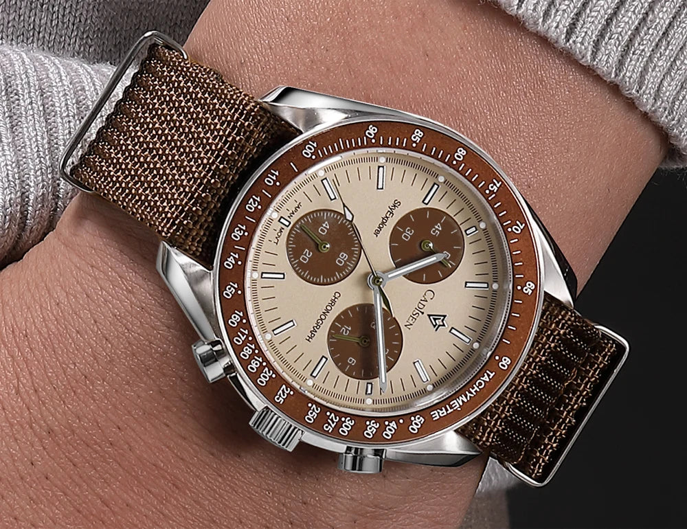Cadisen Quartz Chronograph Watch – Sapphire Crystal for Men Business Formal