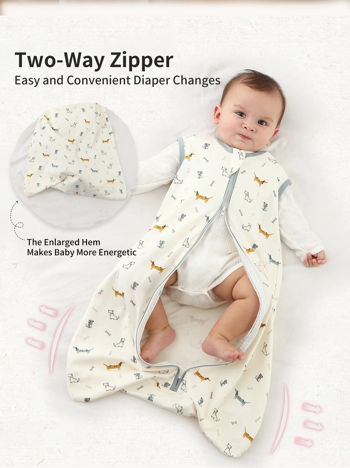 Cotton Baby Sleeping Bag – Anti-Kick Vest Swaddle for Infant Sleep