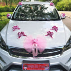 Silk Flower Wedding Car Decoration Kit – Floral Ribbons for Bridal Vehicles