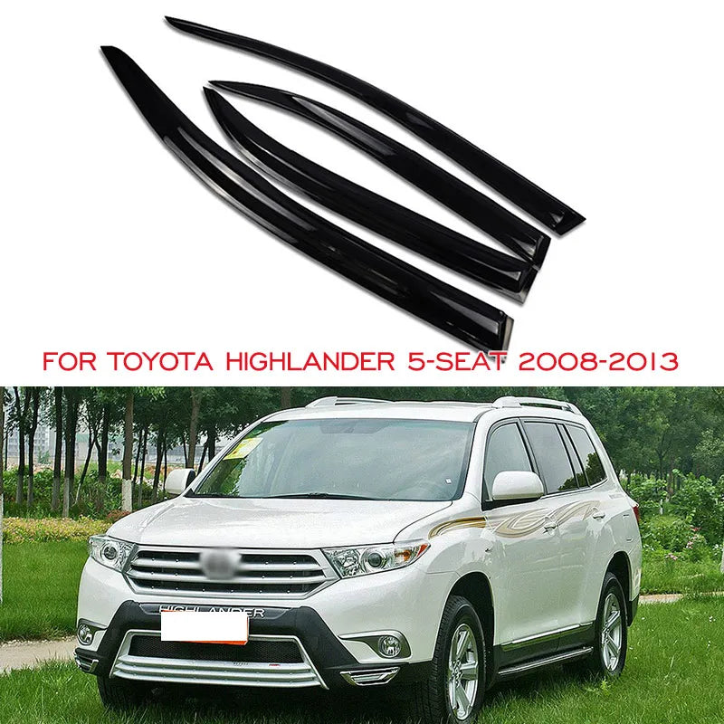 Window Deflector Set – Rain and Sun Guards for Toyota Highlander 2008-2013
