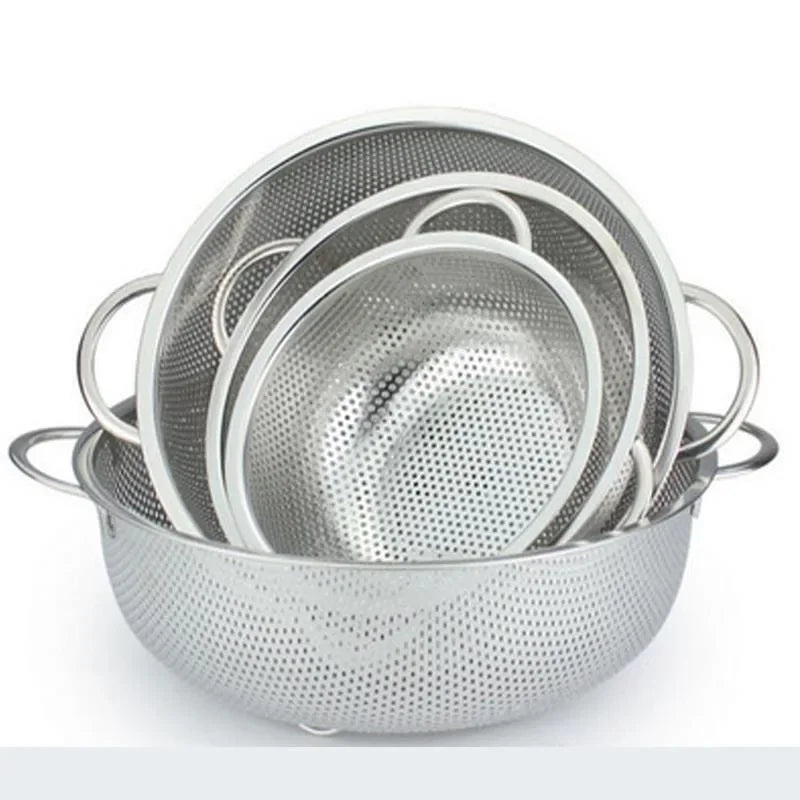 Stainless Steel Drain Basket – Perforated Strainer for Fruit and Vegetable