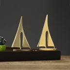 Zinc Alloy Sailboat Figurine – Modern Metal Decor for Living Room Desktop