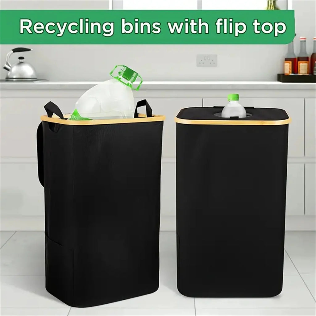 100L Kitchen Recycling Bin – Removable Tote Bags for Waste Sorting