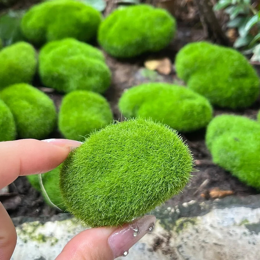 Artificial Foam Moss Stones – Decorative Green Rocks for Micro Landscapes