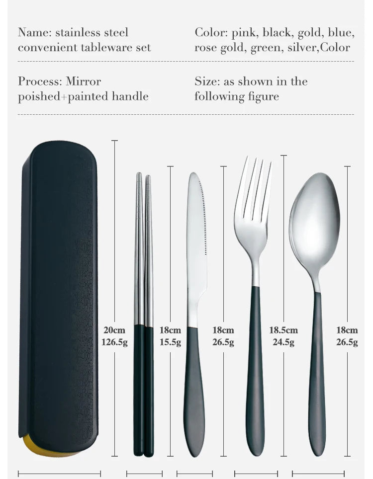 Portable Stainless Steel Cutlery Set – Durable Flatware for Camping and Travel