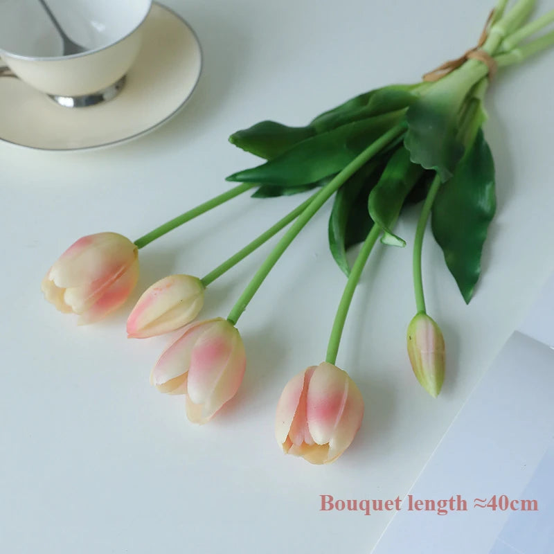 Artificial Tulip Bouquet – Real Touch Floral Decor for Wedding Home