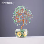 Natural Crystal Tree of Life Ornament – Crushed Stone Decor for Home Office