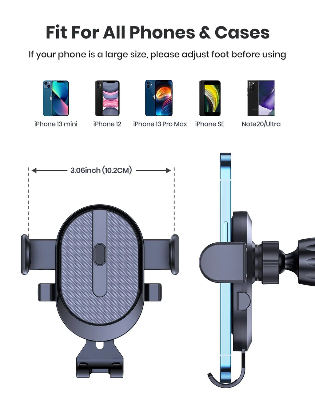 Gravity Car Phone Holder – Metallic Air Vent Mount for Hands-Free Driving