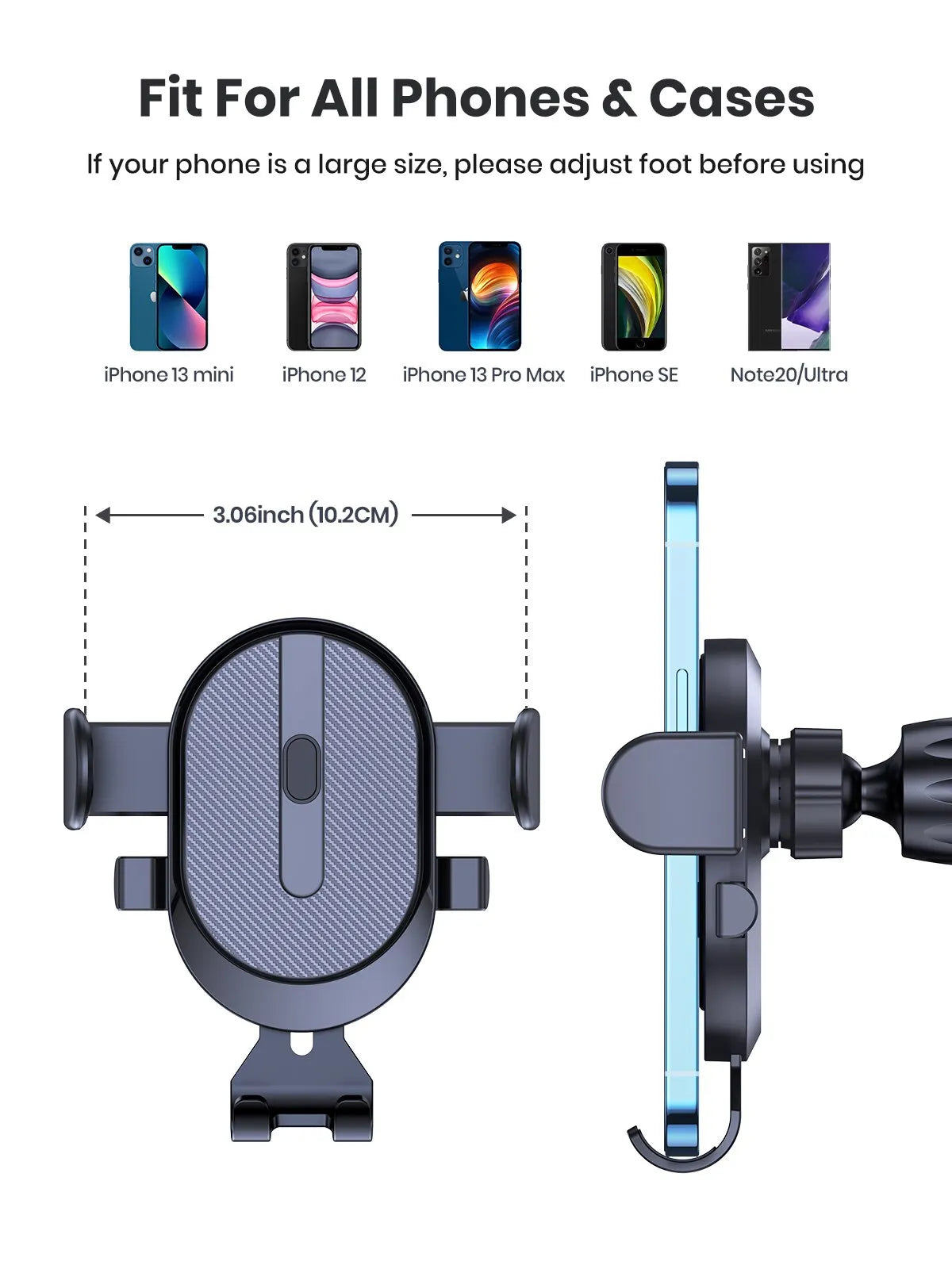Gravity Car Phone Holder – Metallic Air Vent Mount for Hands-Free Driving