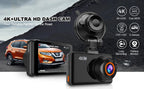 4K Dash Cam – Front and Rear WiFi Video Recorder for Vehicle Parking Safety