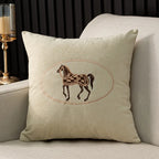 Embroidered Horse Cushion Cover – 45cm Decorative Pillow Case for Home Sofa