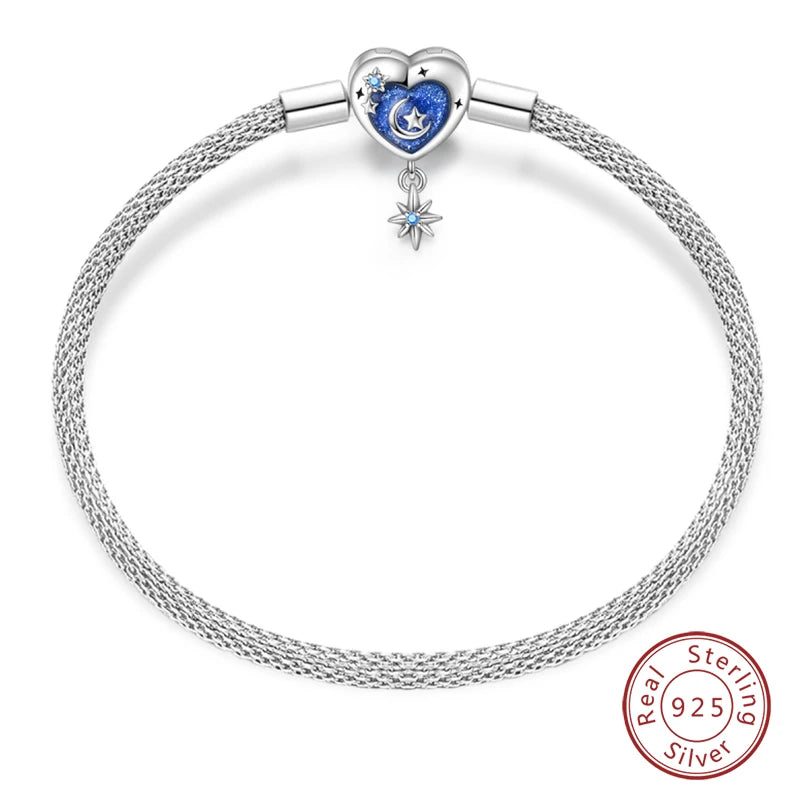 925 Sterling Silver Charm Bracelet – Adjustable Green Zircon for Birthday Gifts