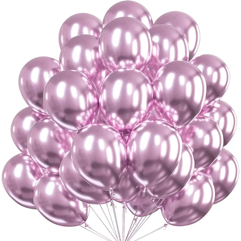 Metallic Assorted Balloons – Decorative Party Decor for Weddings and Birthdays