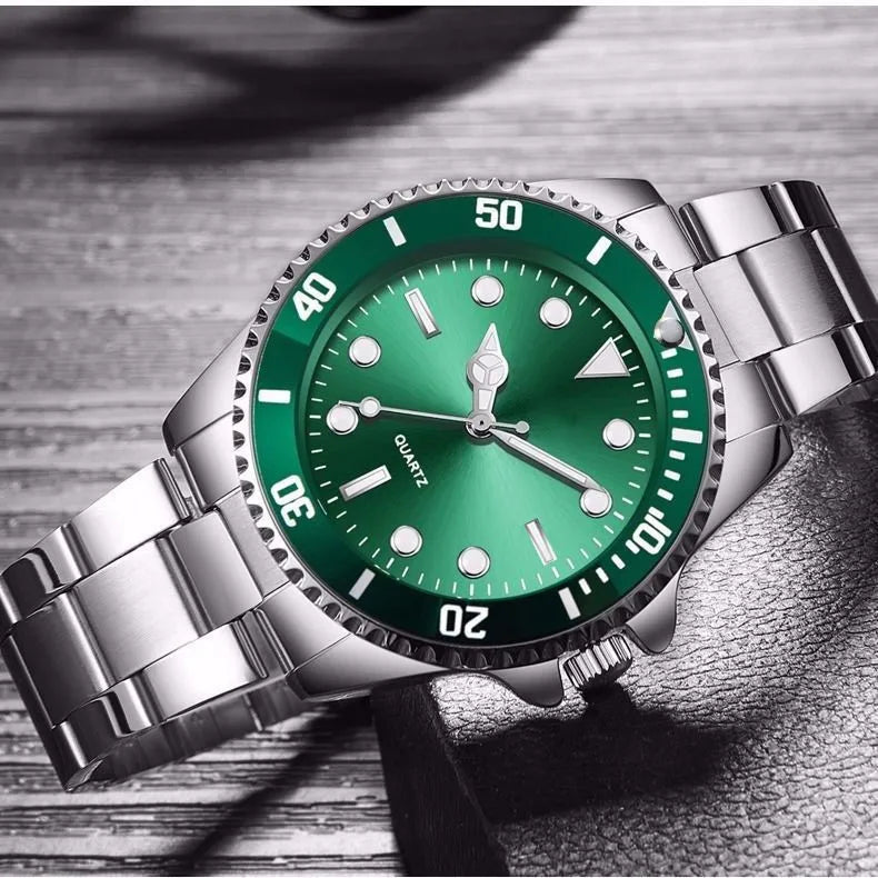 Hip Hop Mens Wristwatch – Luxury Sport Analog Watch and Bracelet Set