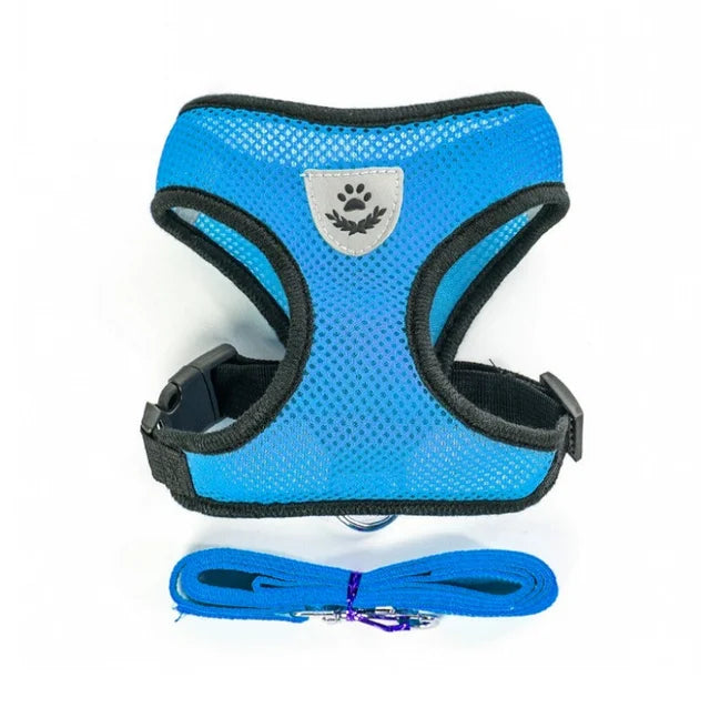 Adjustable Mesh Cat and Dog Harness – Reflective Breathable Vest for Walking