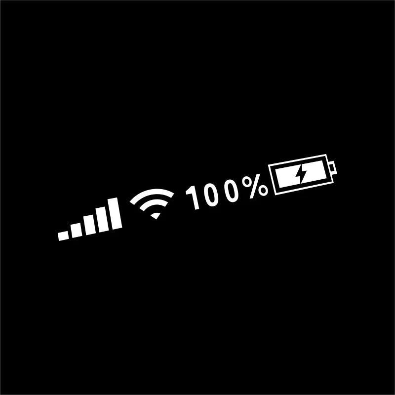 Reflective Wifi Battery Signal Vinyl Decal – Funny Car Decor for Auto Exterior