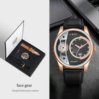 Minimalist Quartz Watch – Luxury Double Strap Set for Business Gift