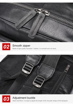Genuine Leather Laptop Backpack – 14 Inch Business Bag for Men