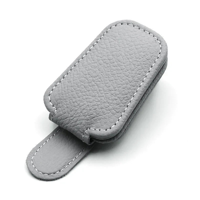 Magnetic Leather Sunglasses Clip – Universal Sun Visor Holder for Car