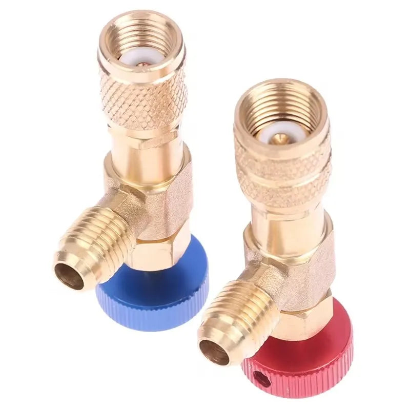 R410A to R22 Refrigeration Charging Adapter – Brass HVAC Hose Valve