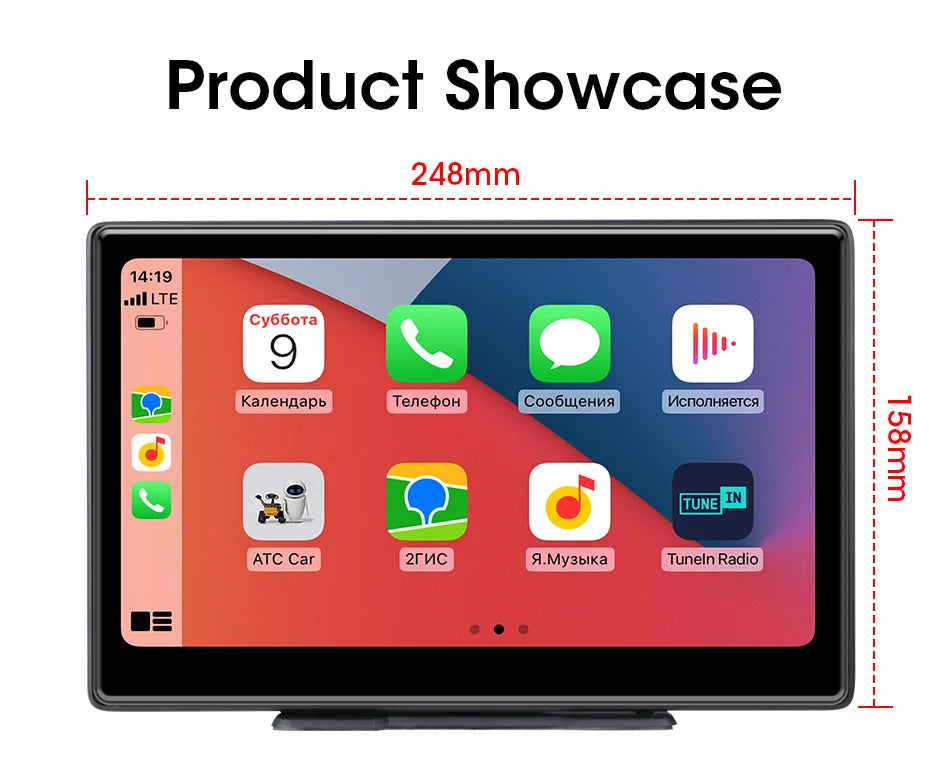 10 Inch 4K Dash Cam – Wireless Carplay GPS Navigator for Vehicle Dashboard