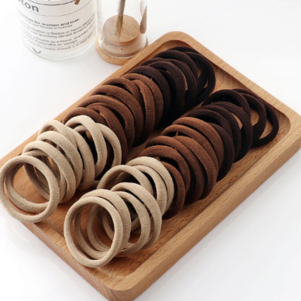 Black Elastic Hair Bands – High Stretch Rubber Ties for Ponytail Styling