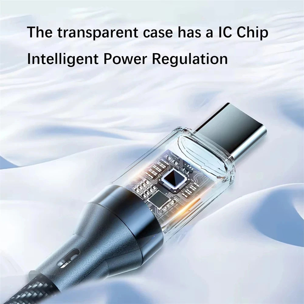 120W Fast Charging Cable – LED Display for USB-C Devices