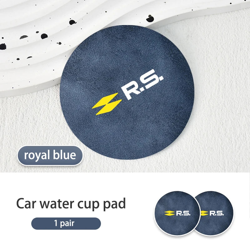 Suede Car Cup Holder Coasters – Anti-Slip Accessories for Renault Vehicles