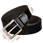 Genuine Leather Mens Belt – Adjustable Luxury Cowskin Strap for Jeans