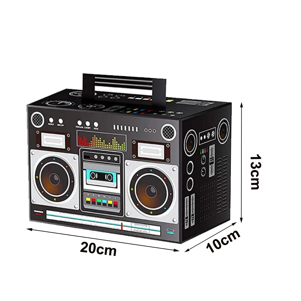 Retro Boom Box Candy Boxes – Paper Gift Containers for 80s 90s Hip Hop Parties