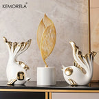 Abstract Ceramic Statue – Modern Sculptural Ornament for Home Decor Table
