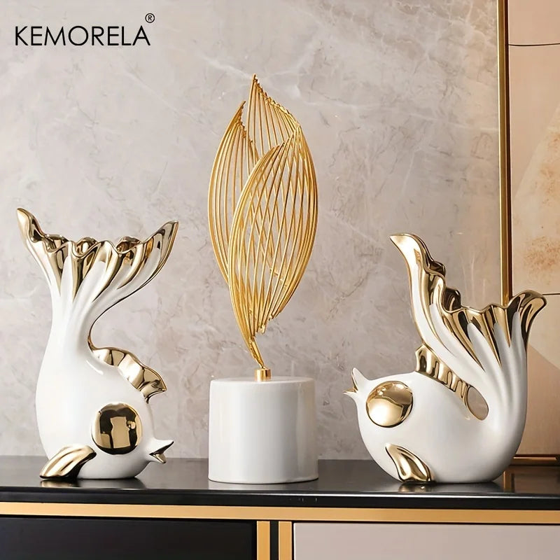 Abstract Ceramic Statue – Modern Sculptural Ornament for Home Decor Table