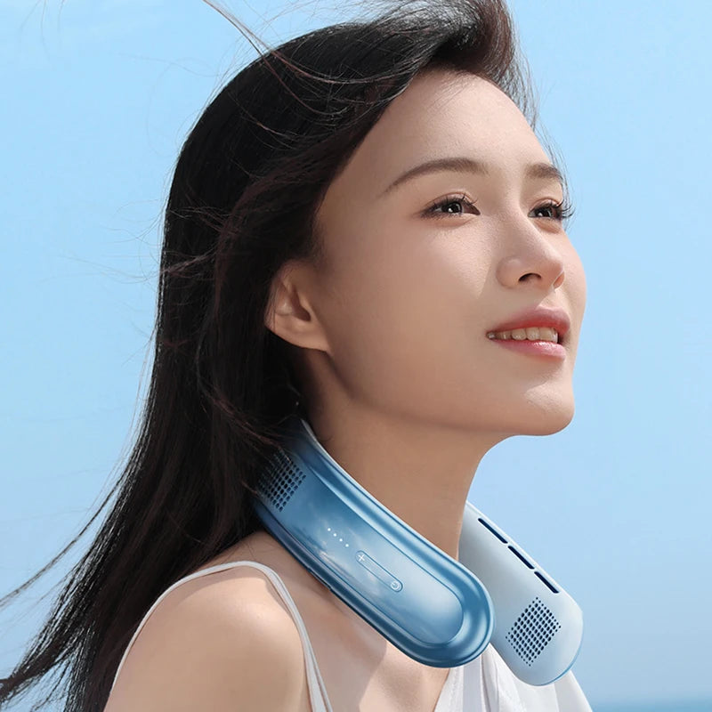 Portable Neck Fan – 10000mAh Rechargeable Silent Cooling for Outdoor Camping