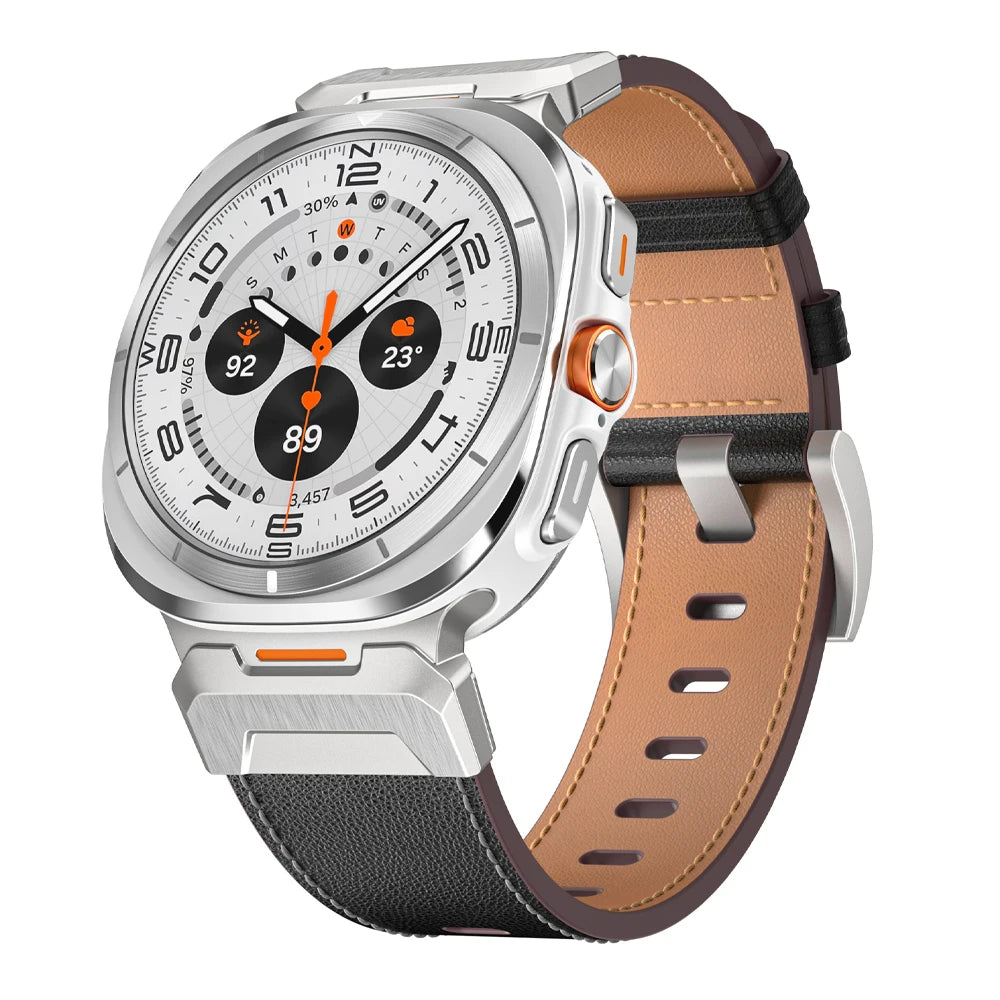 Luxury Leather Watch Band – 47mm Replacement Strap for Samsung Galaxy Ultra