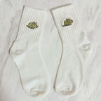 Embroidered Dinosaur Ankle Socks – Cute Cartoon Cotton Socks for Women
