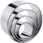 Stainless Steel Round Biscuit Molds – Pastry Cutters for DIY Cake Baking