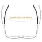 Metal Half-Frame Reading Glasses – Anti-Blue Light Eyewear for Business