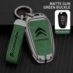 Zinc Alloy Leather Car Key Case – Protective Remote Cover for Citroen Models