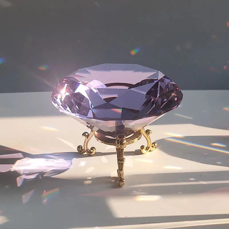 Crystal Diamond Glass Paperweight – Decorative Ornament for Romantic Proposals