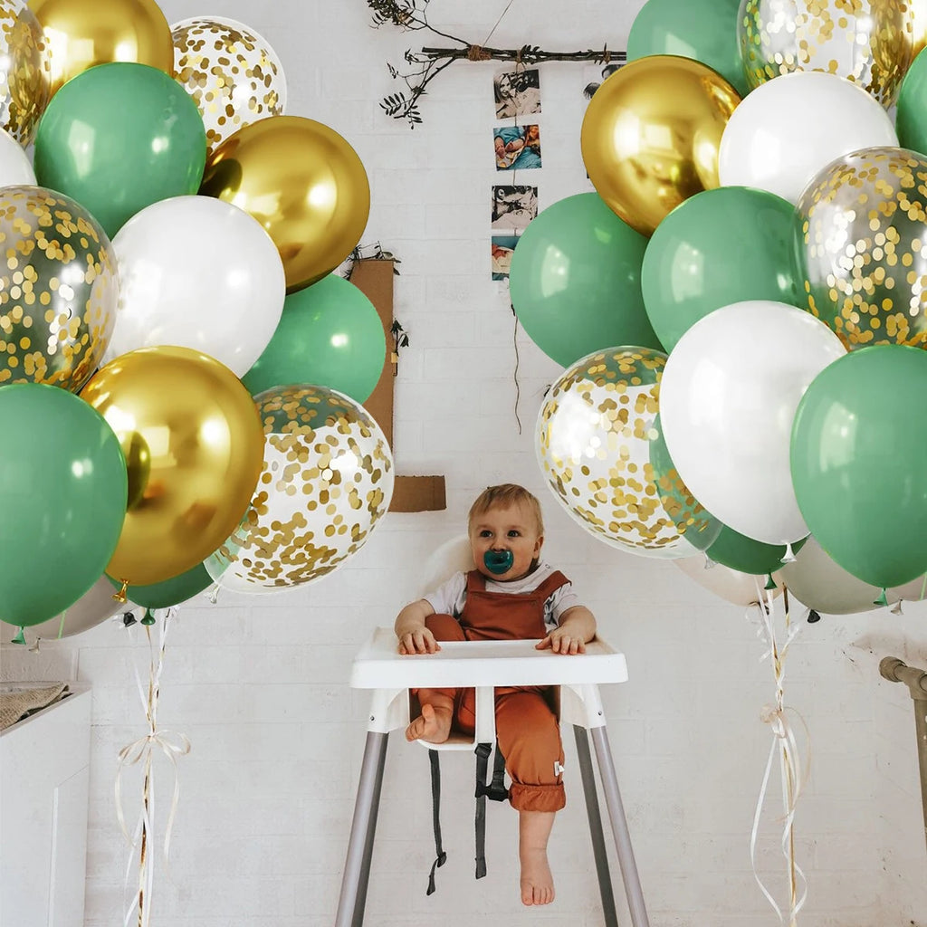 Metallic Pearl and Confetti Balloons – Decorative Latex Set for Party Events
