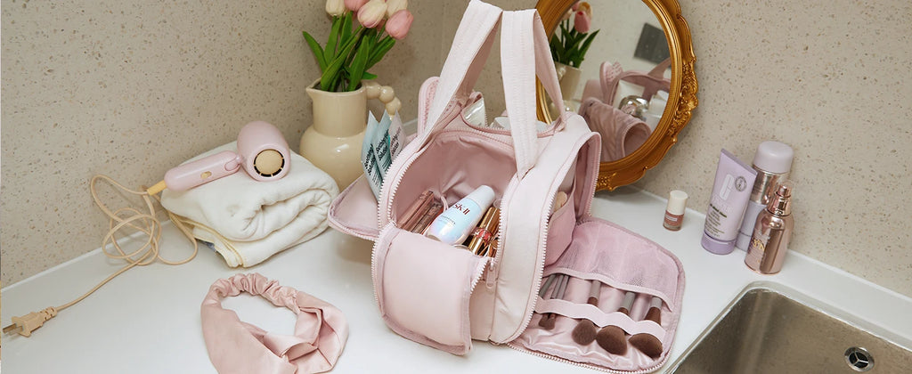 Large Capacity Cosmetic Bag – Wide-Open Makeup Organizer for Travel