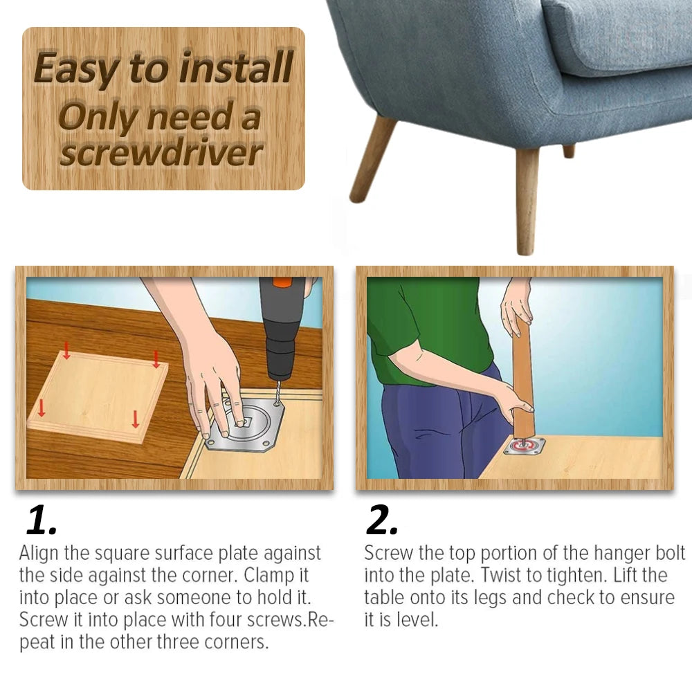 Solid Wooden Furniture Legs – Replacement Feet for Tables and Chairs