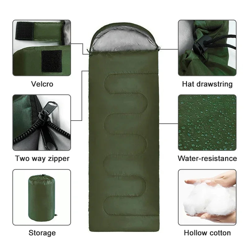 Ultralight Waterproof Sleeping Bag – 4 Season Envelope for Outdoor Hiking