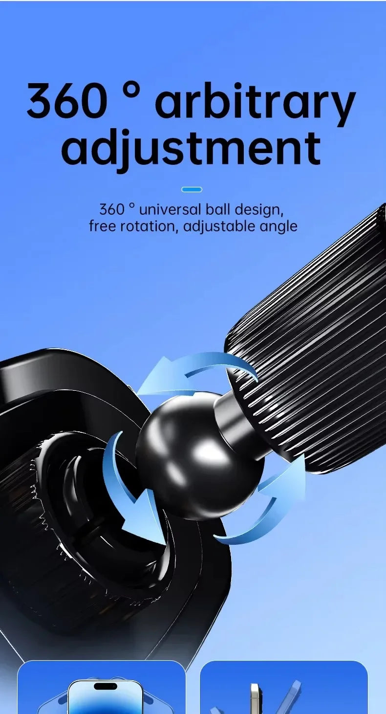 Wireless Car Charger Phone Holder – Fast Charging Mount for iPhone and Android