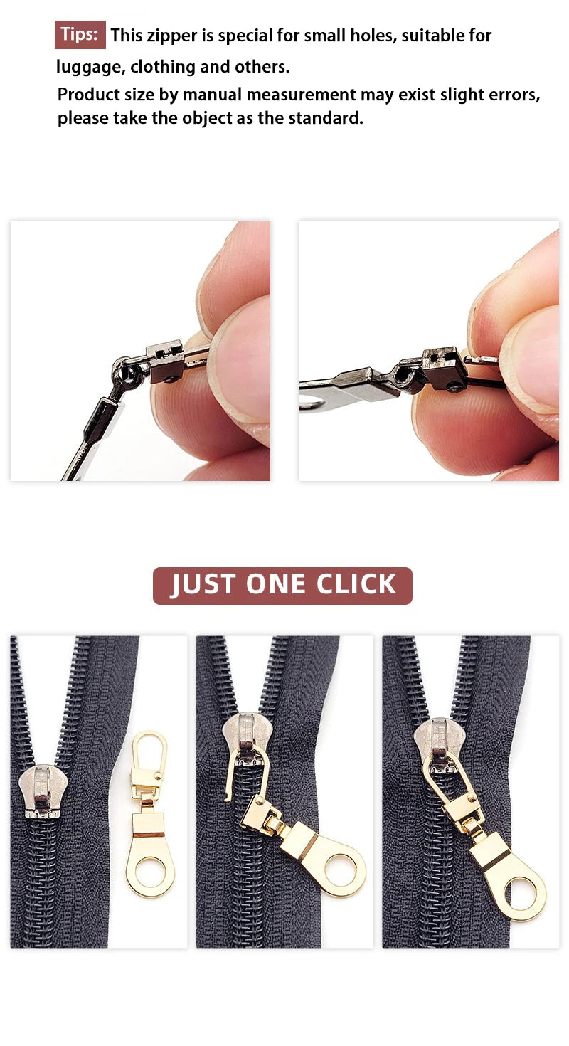 Detachable Metal Zipper Puller Kit – Replacement Repair Set for Sewing Craft