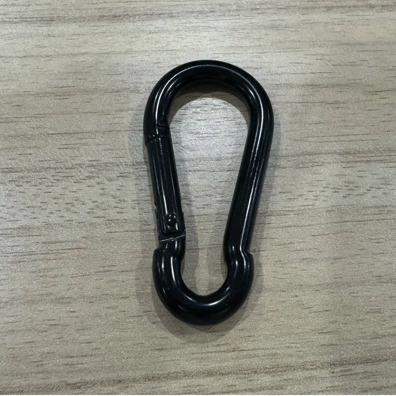 Iron Carabiner Snap Hooks – Heavy Duty Black Hardware for Outdoor Camping