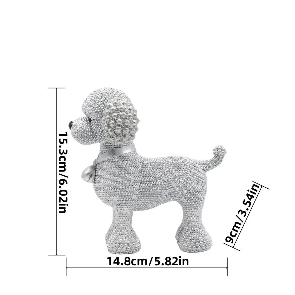 Beaded French Bulldog Resin Statue – Colorful Animal Decor for Home Office