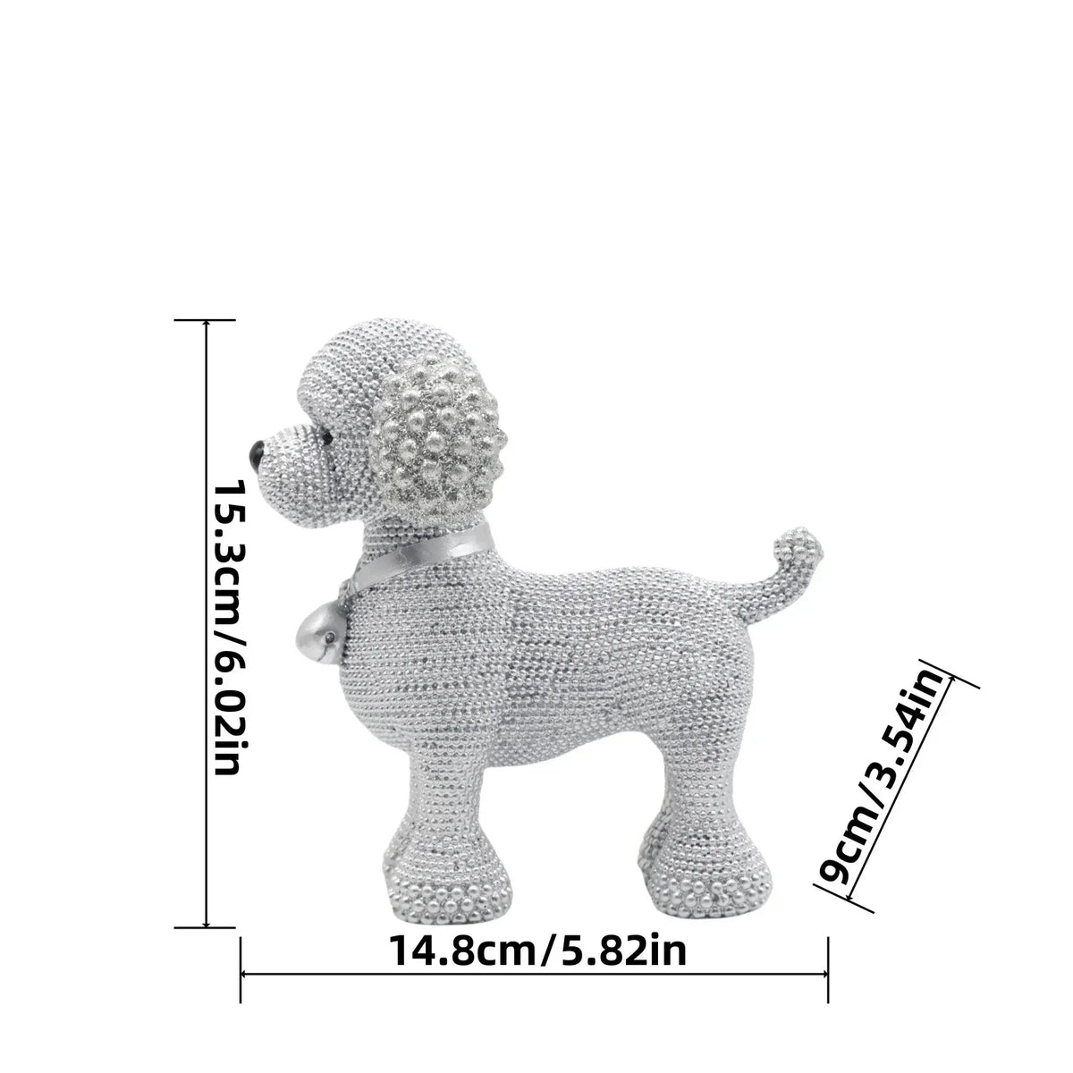 Beaded French Bulldog Resin Statue – Colorful Animal Decor for Home Office