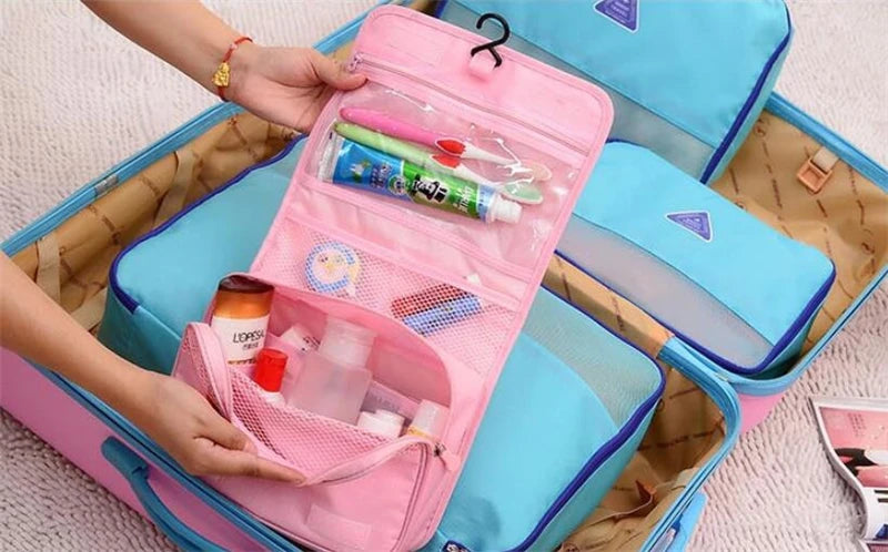Waterproof Hanging Cosmetic Bag – Travel Toiletry Organizer for Women