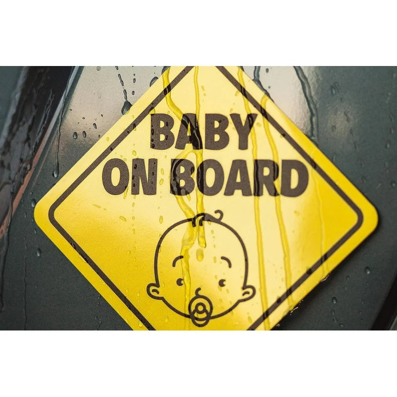 Reflective Magnetic Baby on Board Sign – Car Safety Decal for Parents